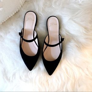 {J. Crew} Black Suede Gwen Mule Size 6
